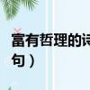 富有哲理的詩句及其所含哲理（富有哲理的詩句）