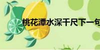 桃花潭水深千尺下一句(桃花潭)