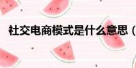 社交電商模式是什么意思(社交電商模式)