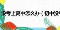 沒考上高中怎么辦(初中沒考上高中怎么辦)
