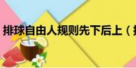 排球自由人規則先下后上(排球自由人規則)