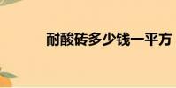 耐酸磚多少錢一平方(耐酸磚)