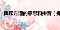 揮斥方遒的意思和拼音(揮斥方遒的意思)