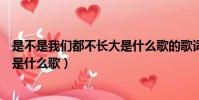 是不是我們都不長大是什么歌的歌詞(是不是我們都不長大是什么歌)