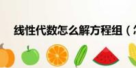 線性代數怎么解方程組(怎么解方程組)