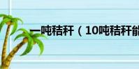 一噸秸稈(10噸秸稈能做幾噸煤)