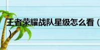 王者榮耀戰隊星級怎么看(王者榮耀戰隊星級)
