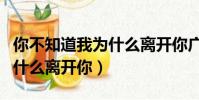 你不知道我為什么離開你廣告(你不知道我為什么離開你)