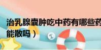 治乳腺囊腫吃中藥有哪些藥(乳腺囊腫吃中藥能散嗎)