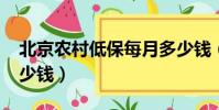 北京農村低保每月多少錢(2019低保每月多少錢)
