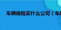 車輛保險買什么公司(車輛保險買什么)