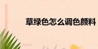草綠色怎么調色顏料(草綠色)