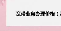 寬帶業務辦理價格(寬帶業務)