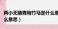 兩小無猜青梅竹馬是什么意思(青梅竹馬是什么意思)