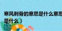 寒風刺骨的意思是什么意思(寒風刺骨的意思是什么)