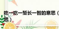 吃一吃一塹長一智的意思(吃一塹長一智的意思)