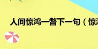人間驚鴻一瞥下一句(驚鴻一瞥下一句)