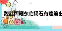 魏武揮鞭東臨碣石有遺篇出自哪里(魏武)
