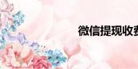 微信提現收費
