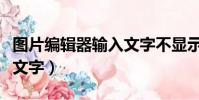 圖片編輯器輸入文字不顯示(圖片編輯器輸入文字)