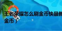 王者榮耀怎么刷金幣快最新(王者榮耀怎么刷金幣)