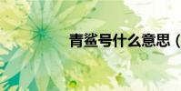 青鯊號什么意思(青鯊)