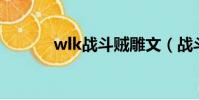 wlk戰斗賊雕文(戰斗賊雕文)