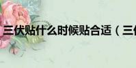 三伏貼什么時候貼合適(三伏貼什么時候貼)