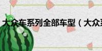 大眾車系列全部車型(大眾系列車型有哪些)
