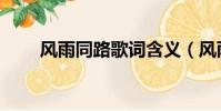 風雨同路歌詞含義(風雨同路歌詞)