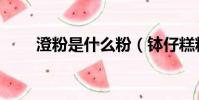 澄粉是什么粉(缽仔糕粉是什么粉)
