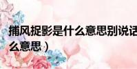捕風捉影是什么意思別說話了(捕風捉影是什么意思)