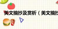 美文摘抄及賞析(美文摘抄加賞析100字)