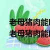 老母豬肉能吃嗎?豬皮是煮出來咬不動的嗎（老母豬肉能吃嗎）