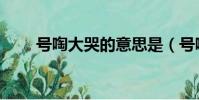 號啕大哭的意思是(號啕大哭拼音)