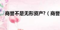 商譽不是無形資產?(商譽是無形資產嗎)