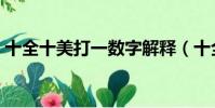 十全十美打一數字解釋(十全十美打一數字)