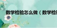 數學檢驗怎么做(數學檢驗是什么意思)