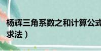 楊輝三角系數之和計算公式(楊輝三角中系數求法)