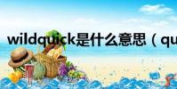 wildquick是什么意思(quick是什么意思)
