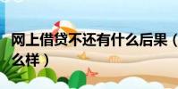 網上借貸不還有什么后果(網上借貸不還會怎么樣)
