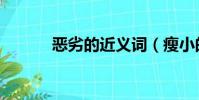 惡劣的近義詞(瘦小的近義詞)