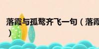 落霞與孤鶩齊飛一句(落霞與孤鶩齊飛句意境)
