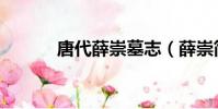 唐代薛崇墓志(薛崇簡墓志銘)