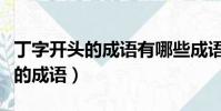 丁字開頭的成語有哪些成語有哪些(丁字開頭的成語)