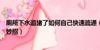 廁所下水道堵了如何自己快速疏通(廁所下水道堵了怎么辦妙招)