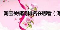 淘寶關鍵詞排名在哪看(淘寶關鍵詞排名)