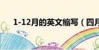 1-12月的英文縮寫(四月的英文縮寫)