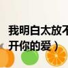 我明白太放不開你的愛吉他譜（我明白太放不開你的愛）