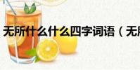 無所什么什么四字詞語(無所什么什么成語)